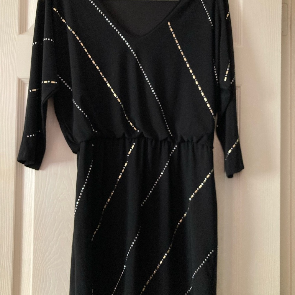 Elegant Black Dress with Silver Accents